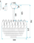 Lampa Wisząca Z Kryształami SWE080-CP 50cm Złota 13
