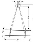 Wisząca lampa srebrna regulowana LED 40W 4000K Andros Apeti A0020-340