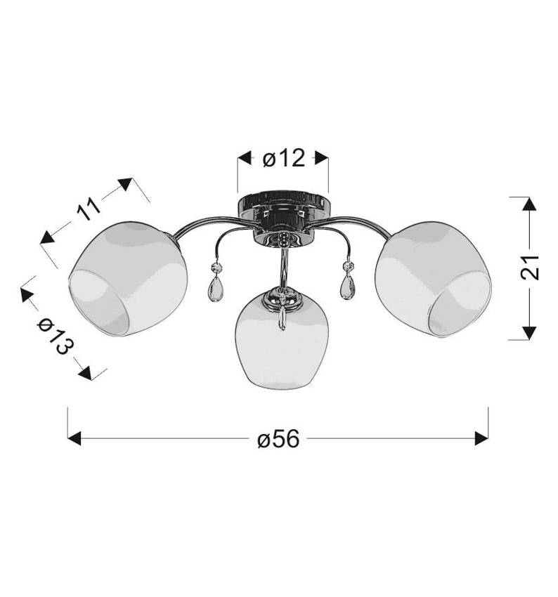 Zachera Lampa Sufitowa 3X40W E27 Biały