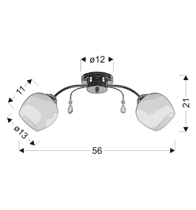 Zachera Lampa Sufitowa 2X40W E27 Biały