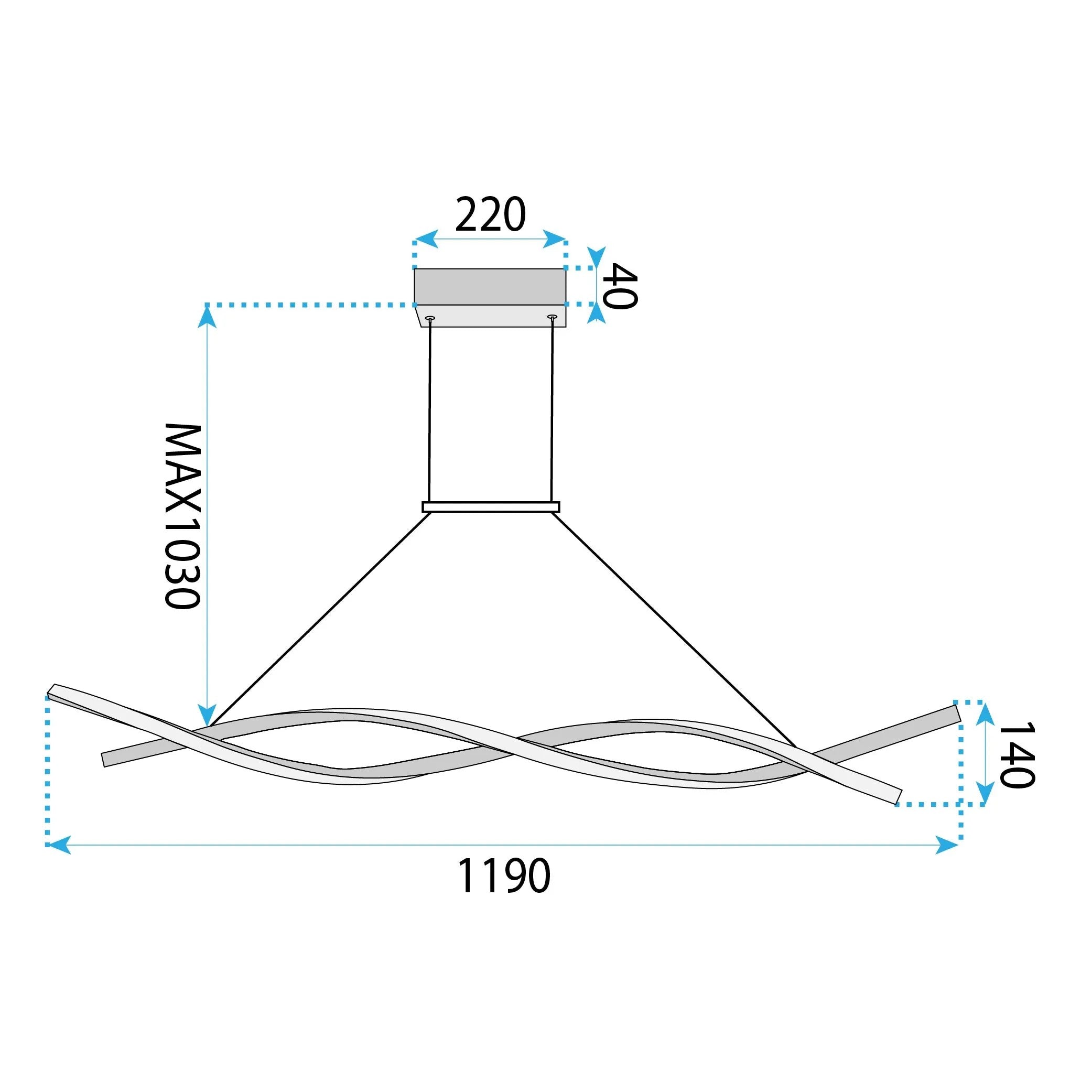 LAMPA SUFITOWA WISZĄCA LED LHJ020-CP CZARNA 14