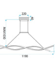 LAMPA SUFITOWA WISZĄCA LED LHJ020-CP CZARNA 14
