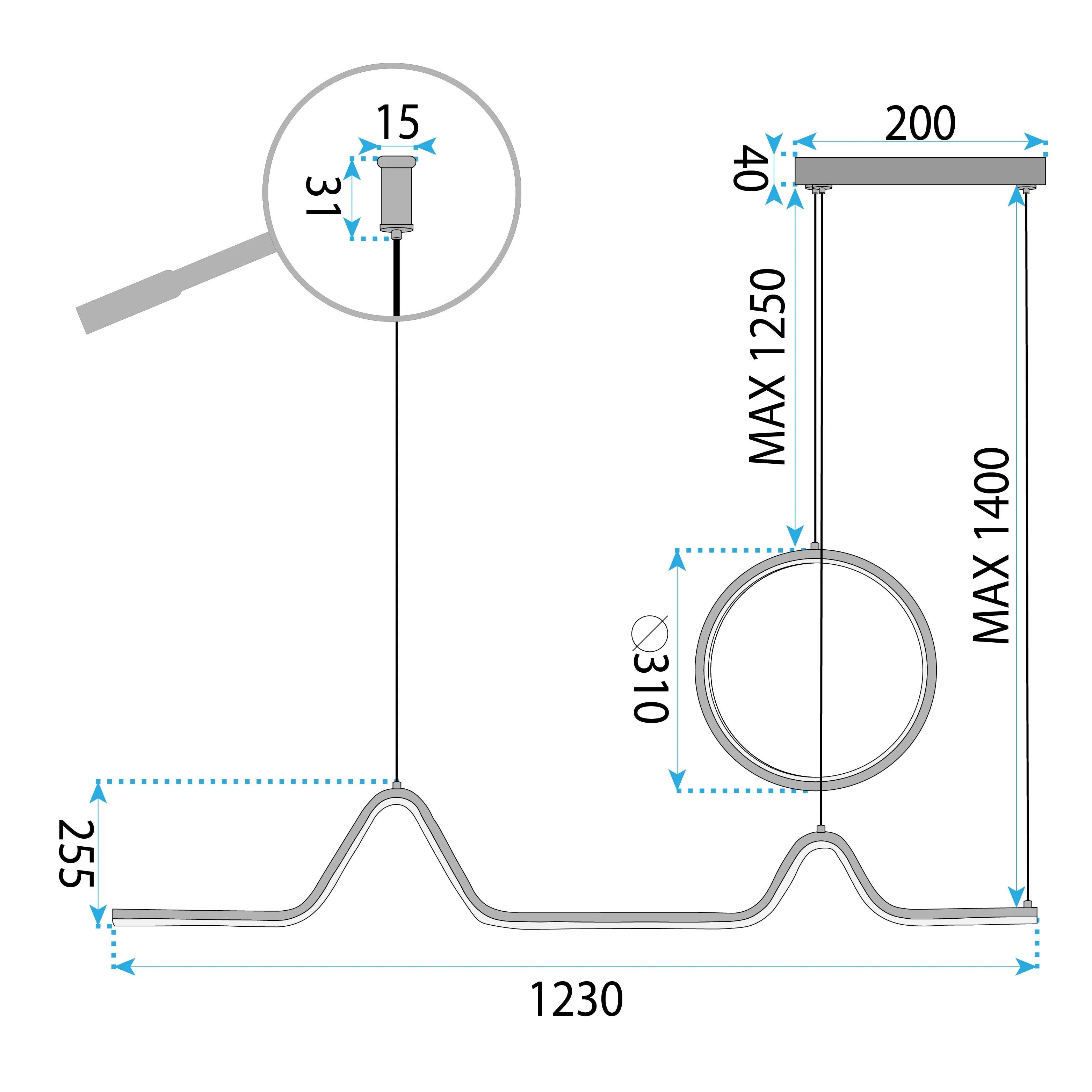 LAMPA WISZĄCA LED LHJ022-CP 120 Cm ZŁOTA 14