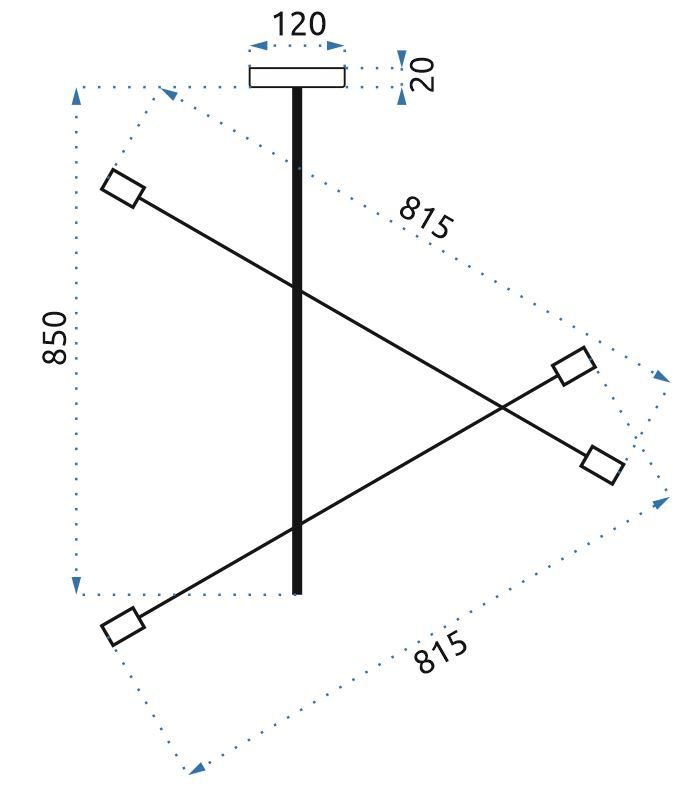 Lampa Sufitowa Wisząca Dwuramienna Regulowana APP479-4C