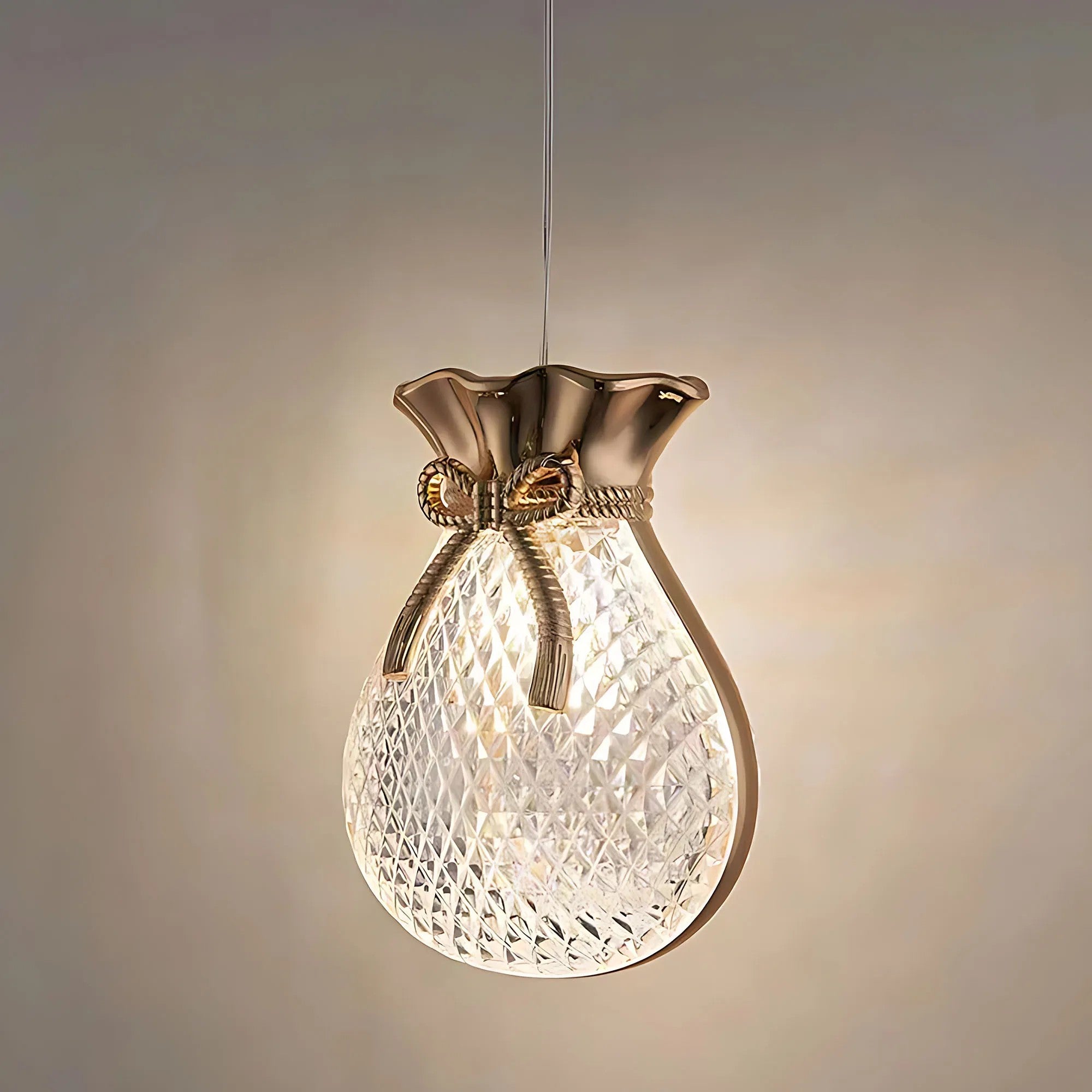 LAMPA SUFITOWA WISZĄCA LHJ107-1CP JASNE RÓŻOWE ZŁOTO 16