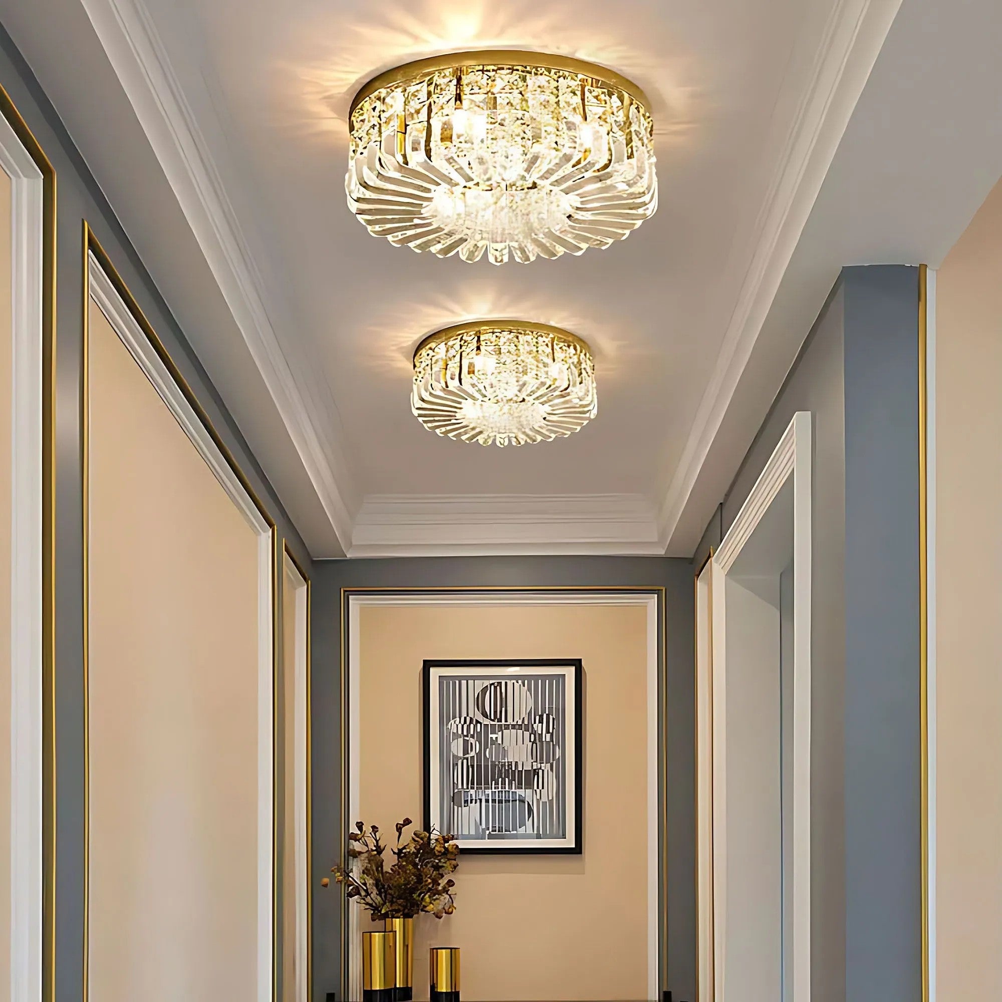 LAMPA KRYSZTAŁOWA PLAFON APP1728-6C 50 Cm ZŁOTA 16