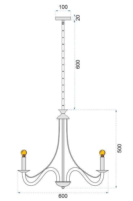 Lampa Sufitowa Wisząca Rustykalna APP647-5CP Czarna