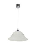 Vera Lampa Wisząca Chromowy 1X60W E27 Klosz Alabastrowy