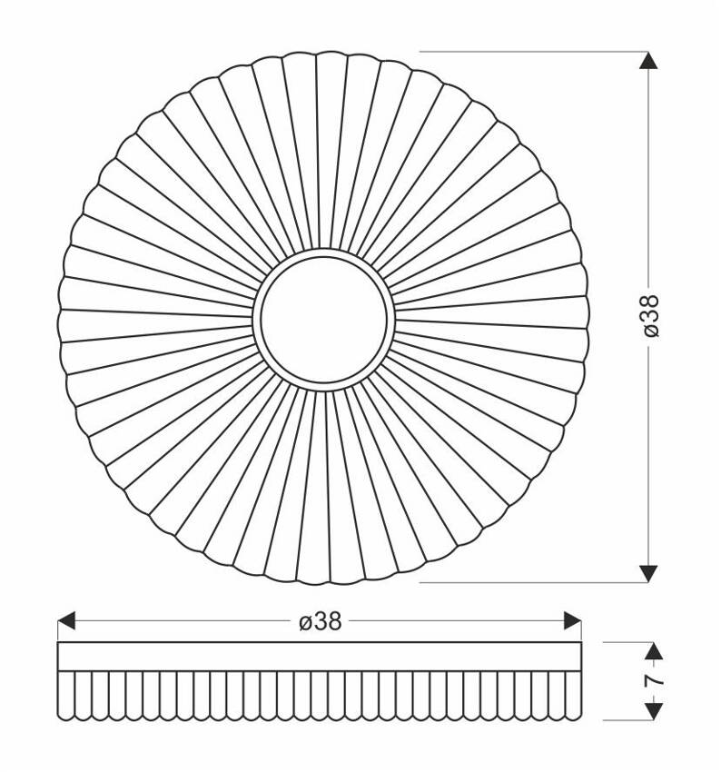 Tart Lampa Sufitowa Plafon Drewniany 24W Led 38Cm Biały+Drewniany 4000K