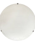 Macari Lampa Sufitowa Plafon 30  Chromowy 1X60W E27 Klosz Biały Z Wzorem