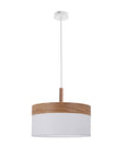Orto Lampa Wisząca Biały+Drewniany 1X60W E27 Abażur Brązowy+Biały