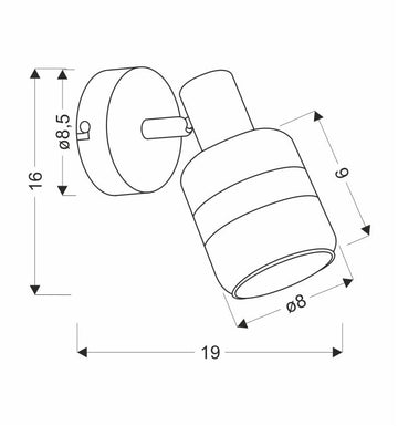 Yuki Lampa Kinkiet Czarny Matowy 1X15W E14 Klosz Dymiony