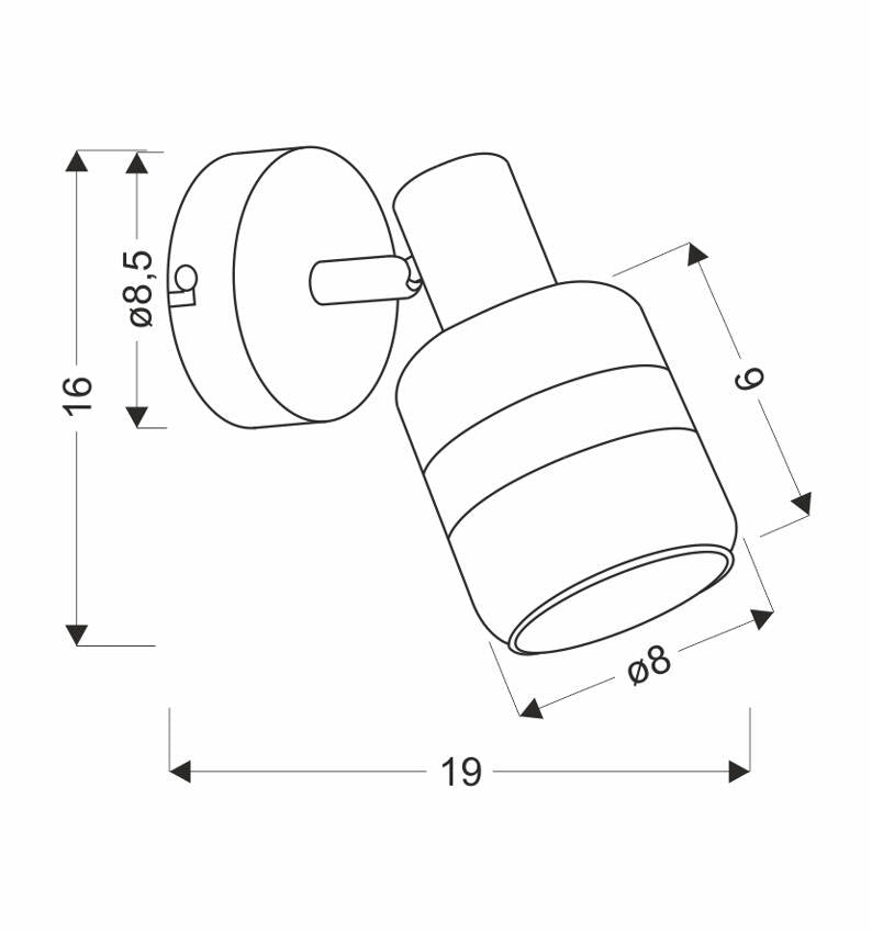 Yuki Lampa Kinkiet Czarny Matowy 1X15W E14 Klosz Dymiony