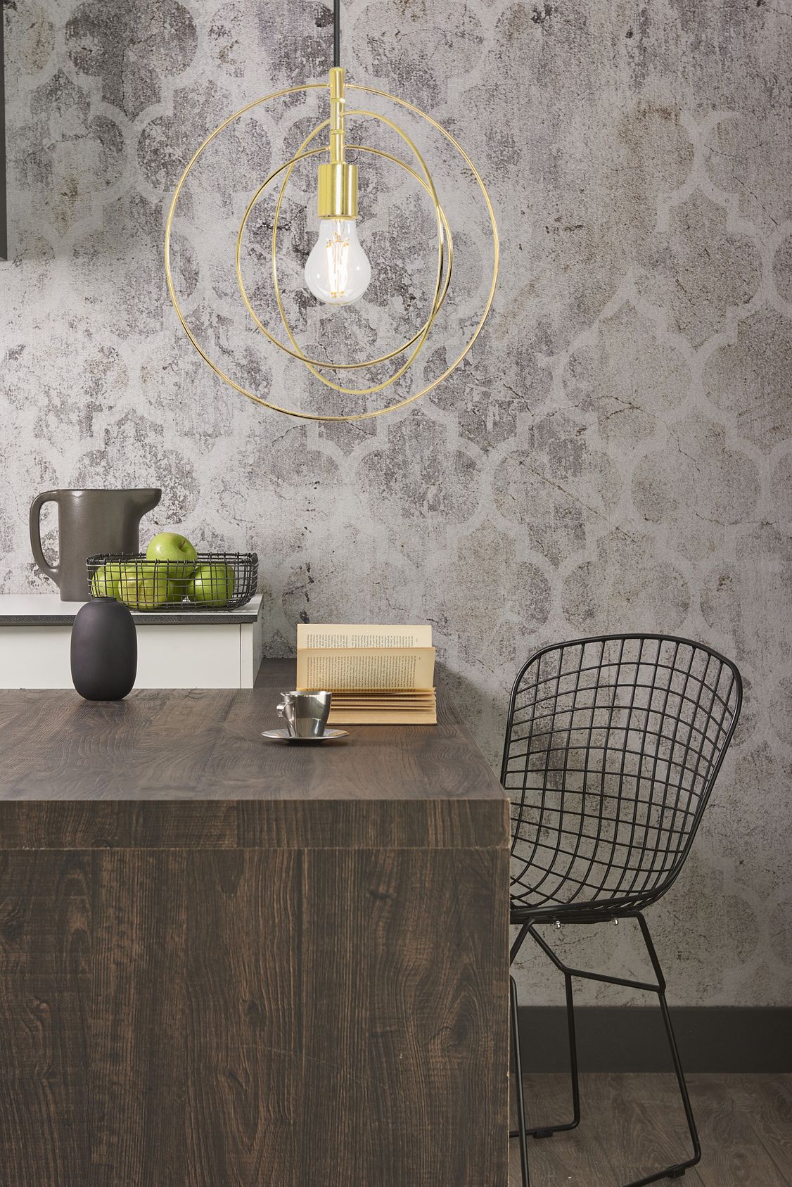 Lampa Sufitowa Metalowa Pierścieniowa APP286-1CP Złota