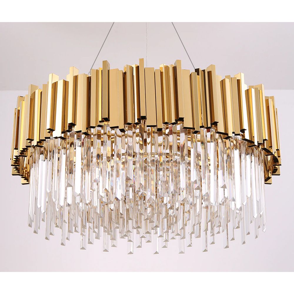 Lampa Sufitowa Kryształowa App601-c Złota 4