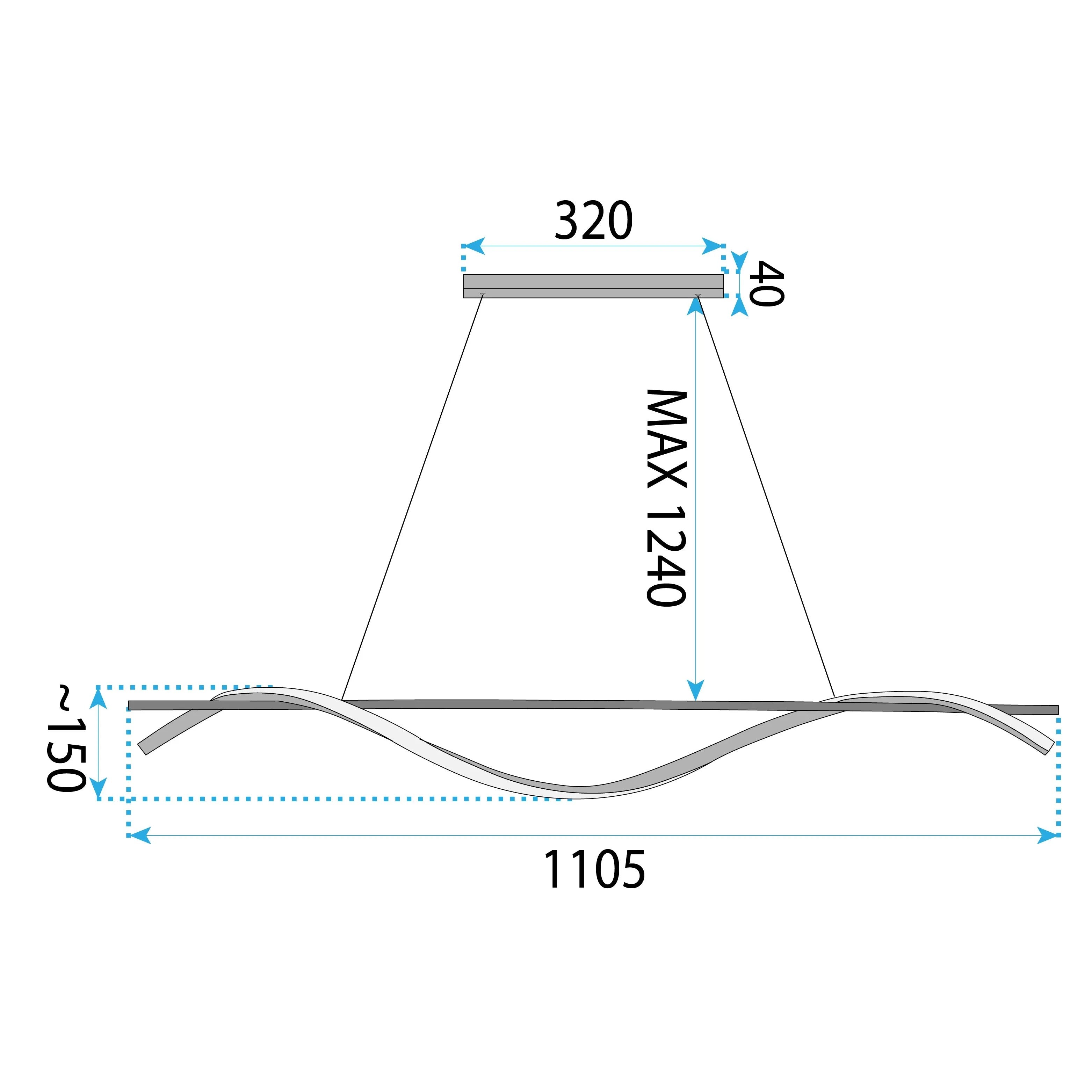 Lampa Wisząca LHJ019-CP 120 Cm BLACK 18
