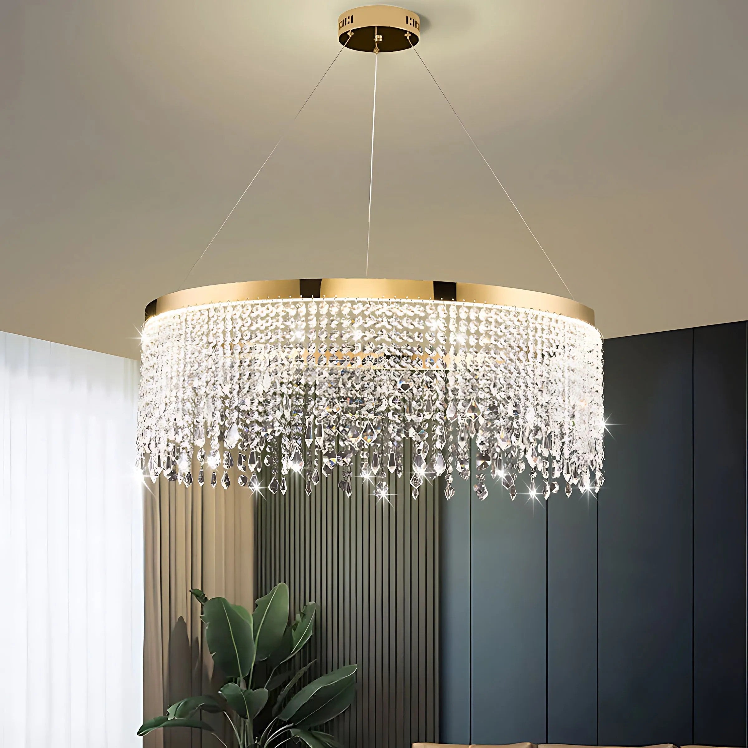 LAMPA SUFITOWA WISZĄCA LED APP1731-1CP Złota 60cm 18