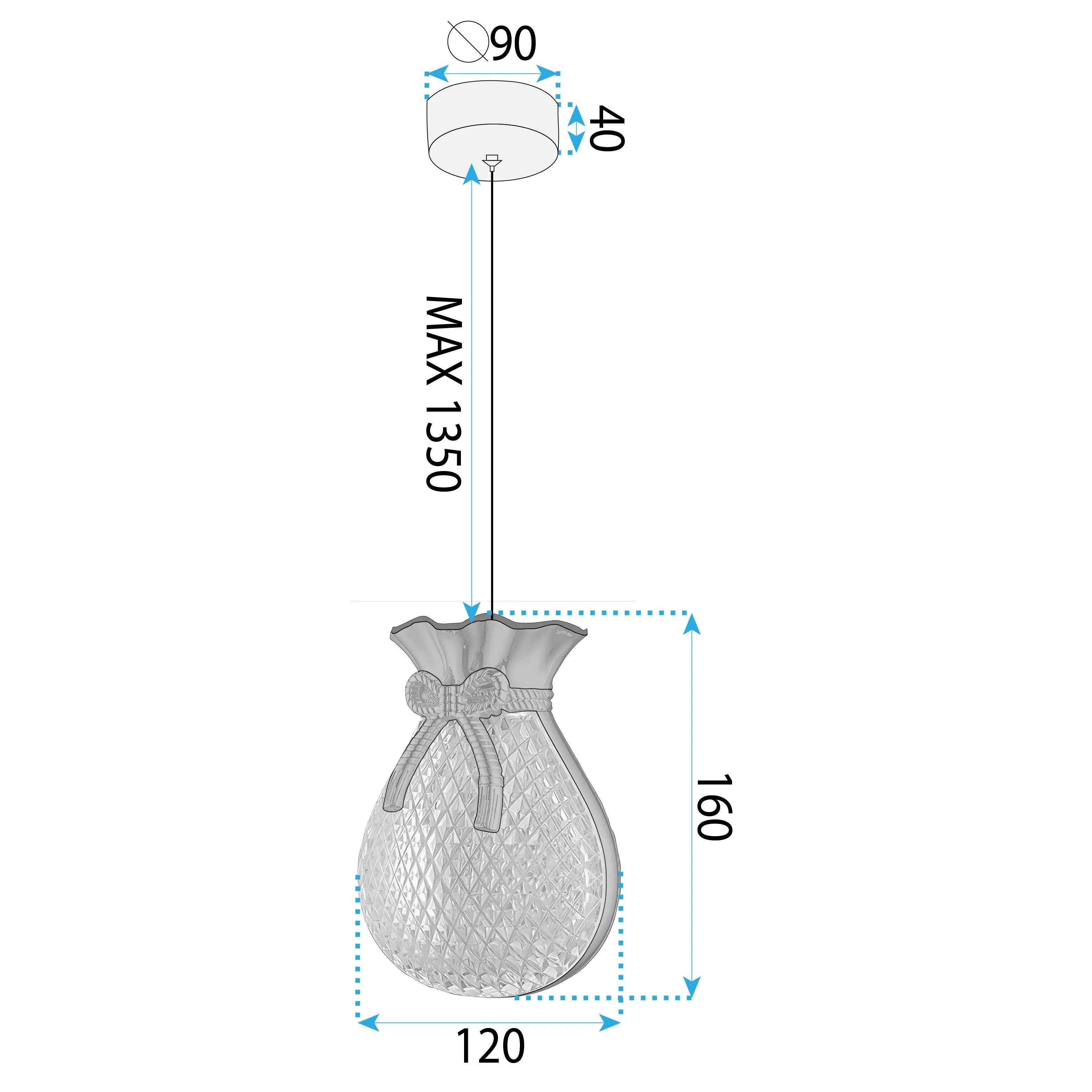 LAMPA SUFITOWA WISZĄCA LHJ107-1CP JASNE RÓŻOWE ZŁOTO 19