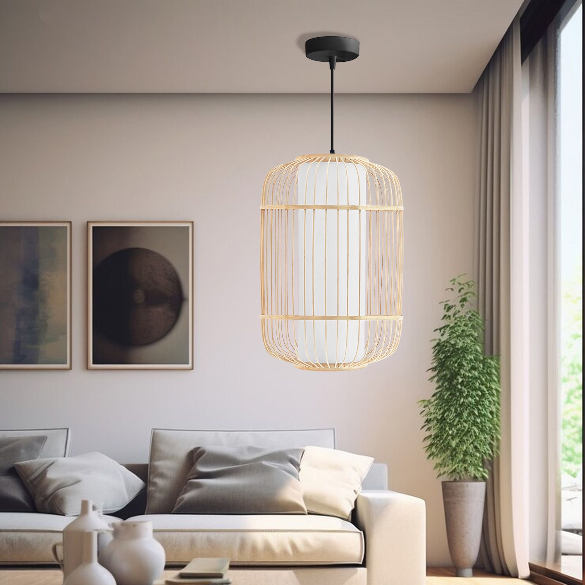 Lampa Wisząca Bambusowa APP1626-1CP 2