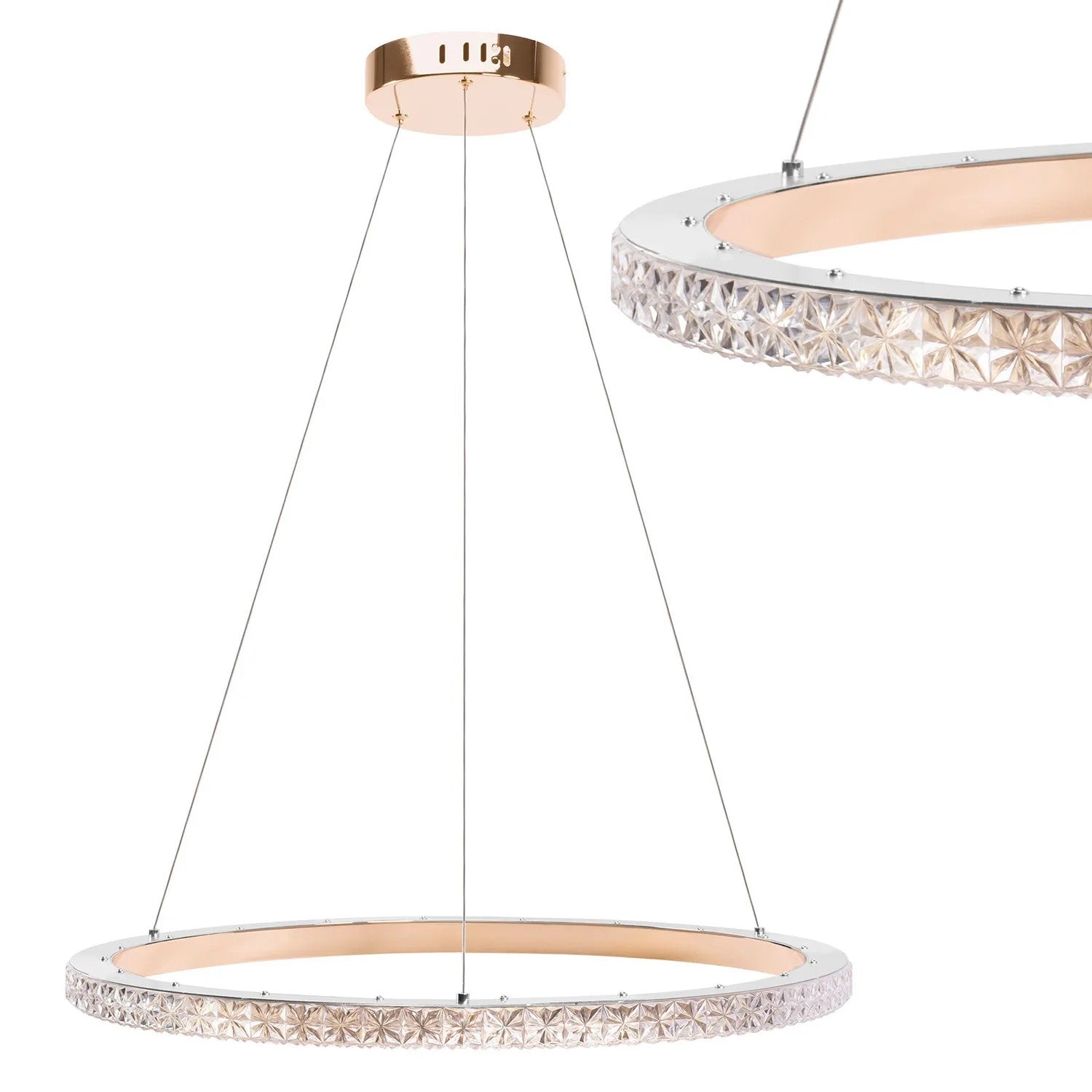 LAMPA WISZĄCA LED MS009-CP Jasne Różowe Złoto 59cm 1