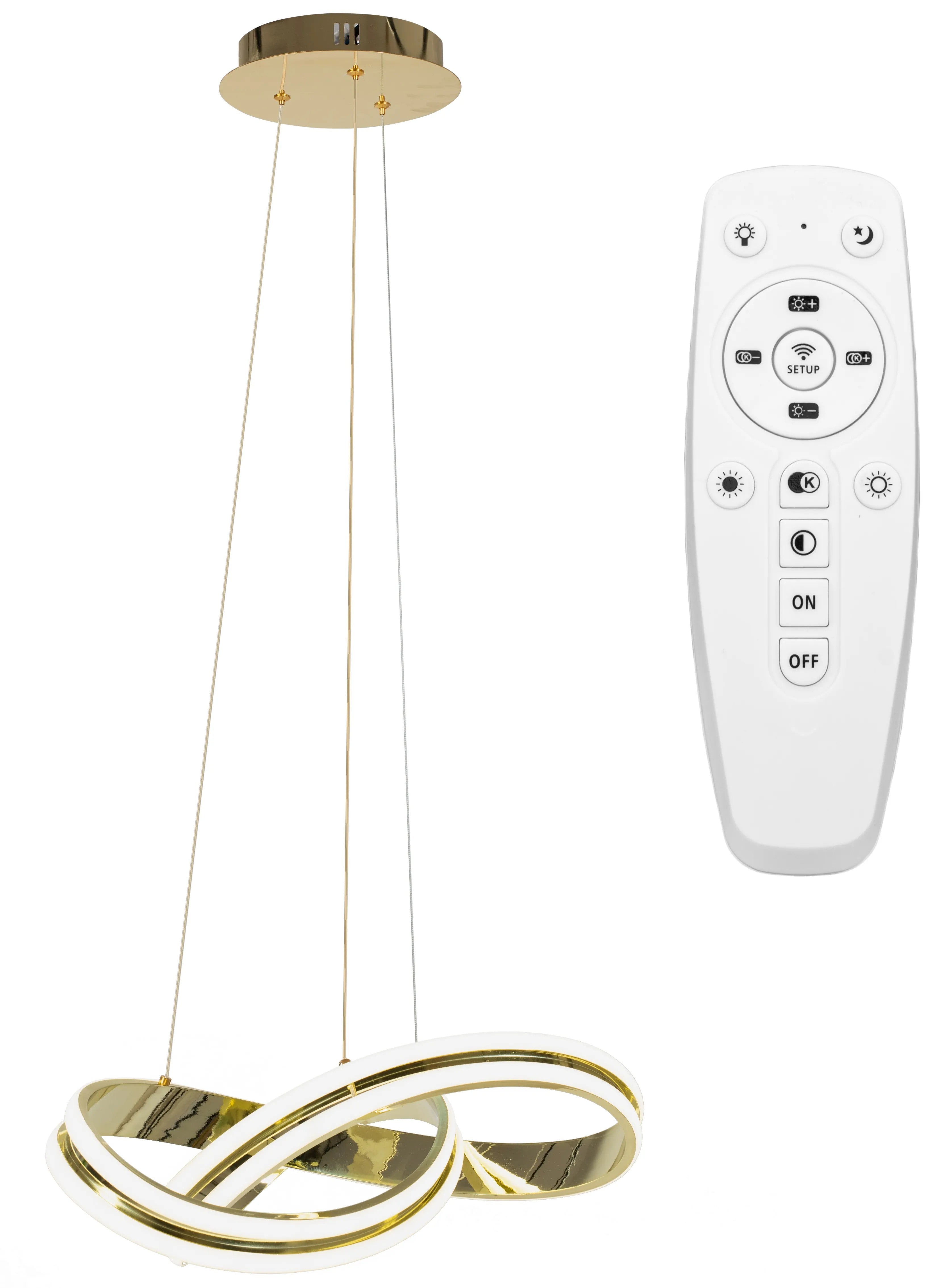 Lampa Sufitowa Nowoczesna LED + PILOT APP818-CP Złota 1