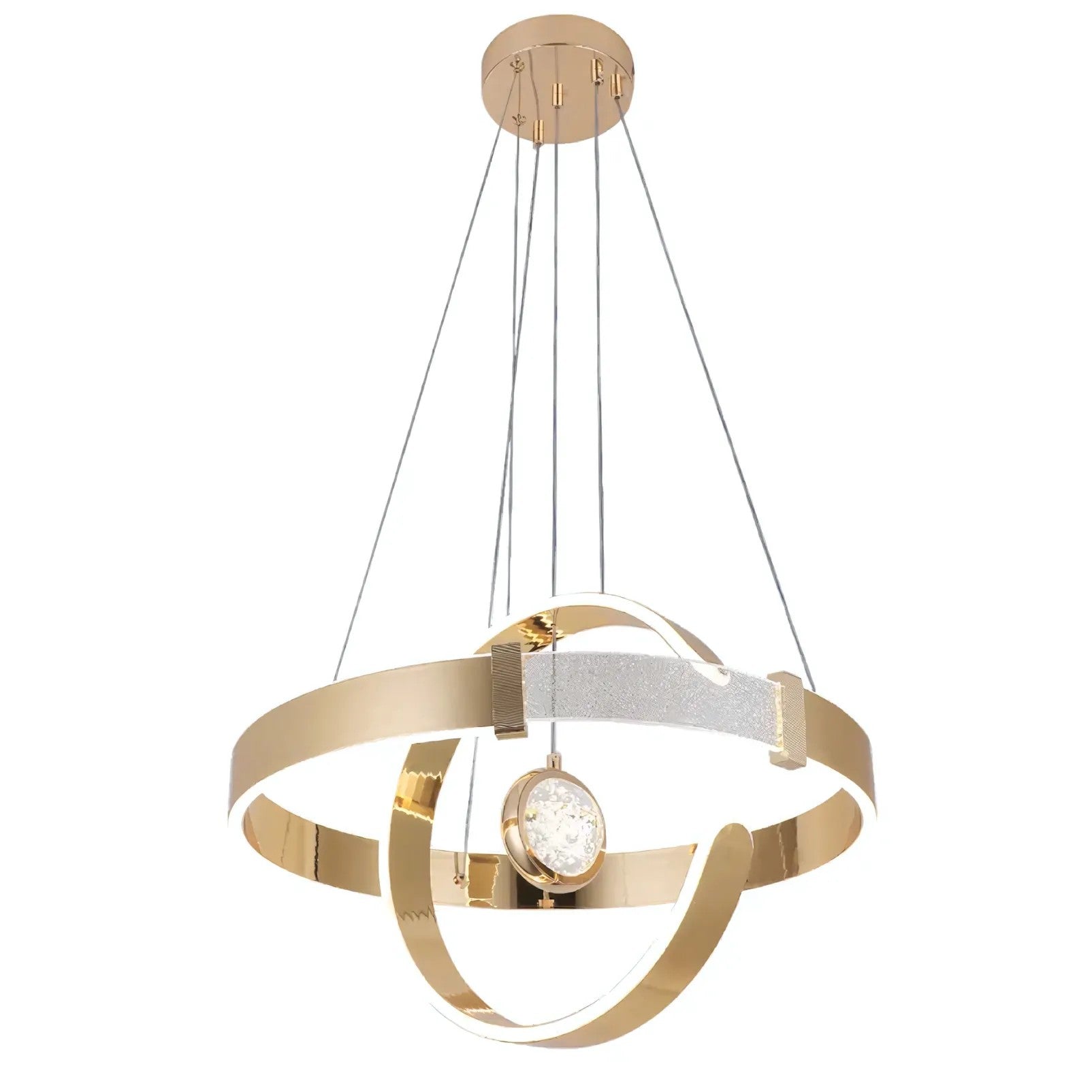 LAMPA SUFITOWA WISZĄCA LED LHJ060-CP ZŁOTA 1