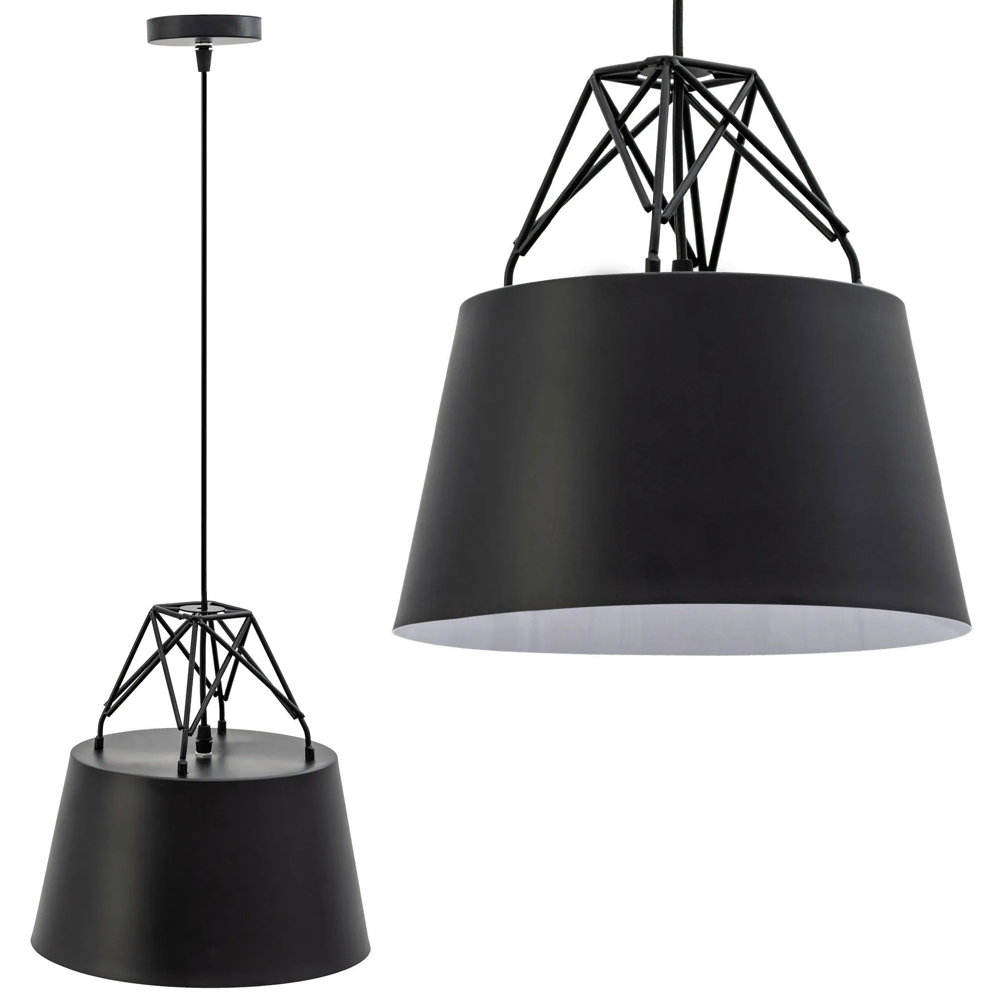 Lampa Sufitowa Wisząca Metalowa APP422-1CP Czarna 1