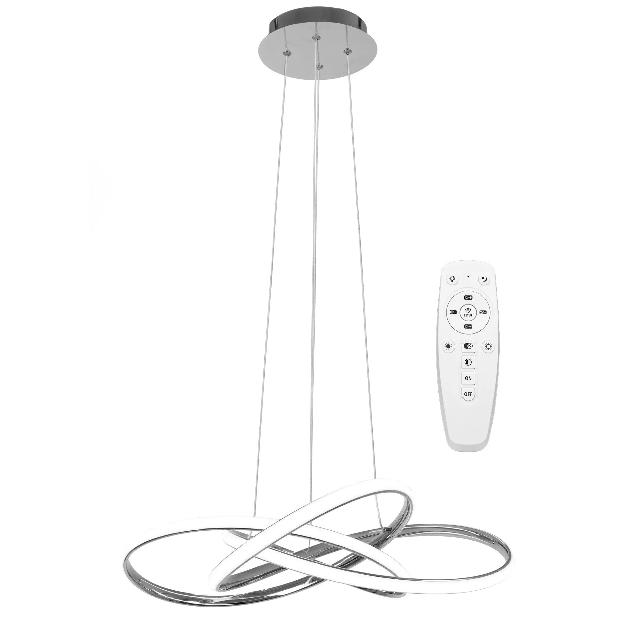 Lampa Sufitowa Nowoczesna LED + PILOT APP816-CP Node Chrom 1