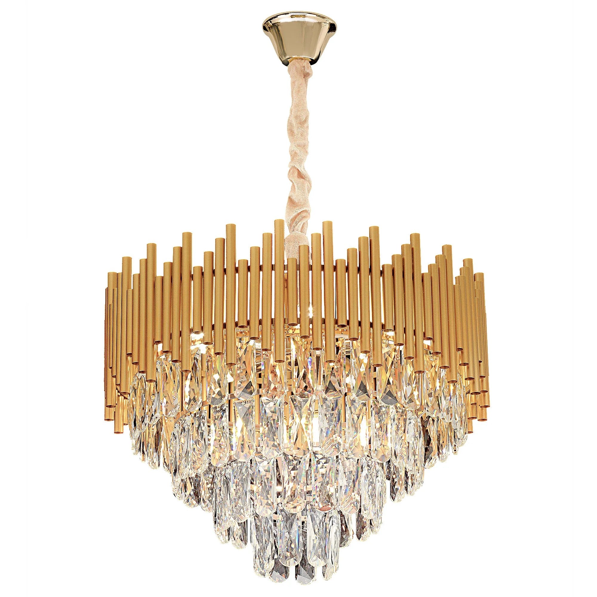 Lampa Wisząca Z Kryształami G062-CP 50CM ZŁOTA 1