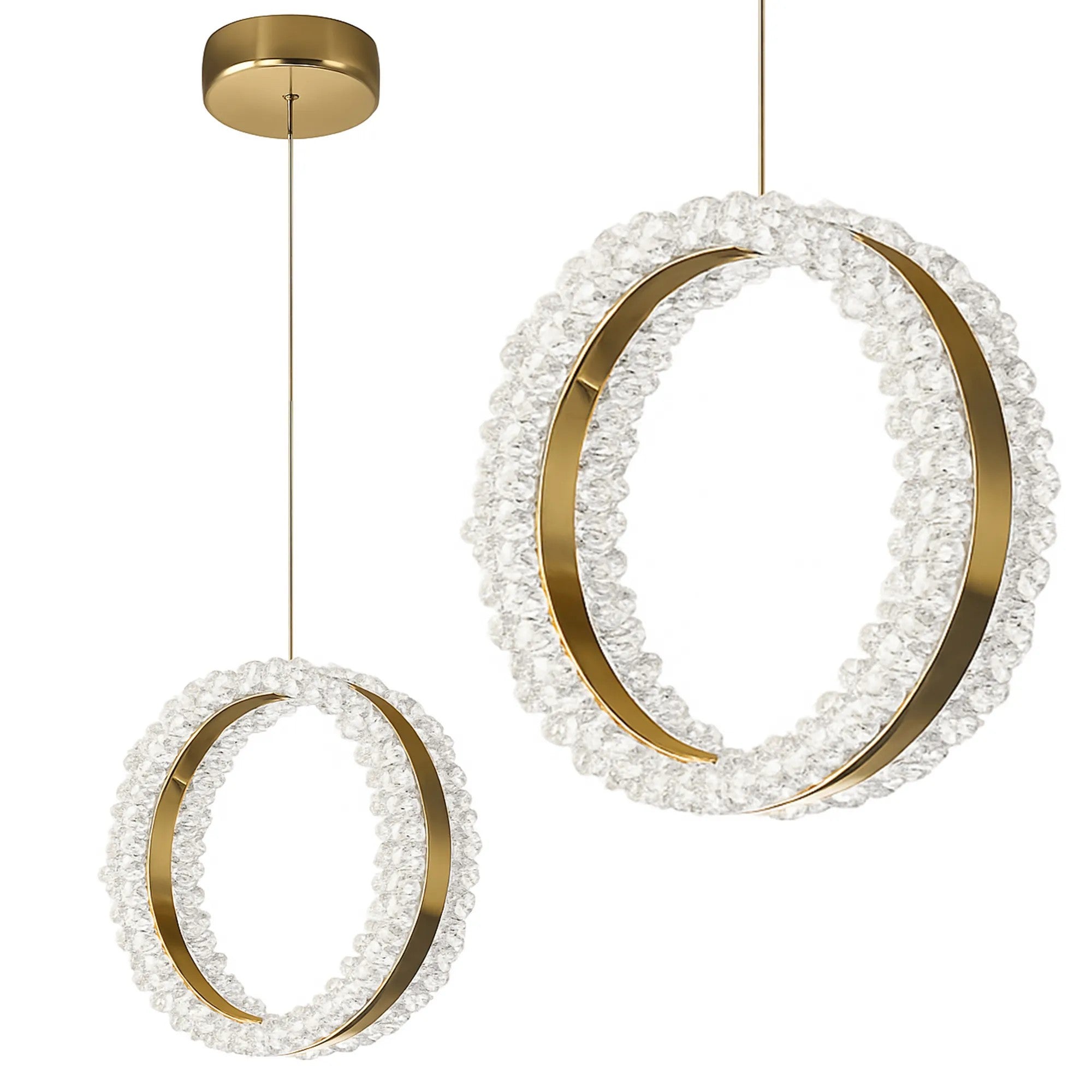 LAMPA SUFITOWA WISZĄCA LED LHJ098-CP ZŁOTA 1