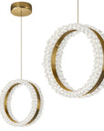 LAMPA SUFITOWA WISZĄCA LED LHJ098-CP ZŁOTA 1