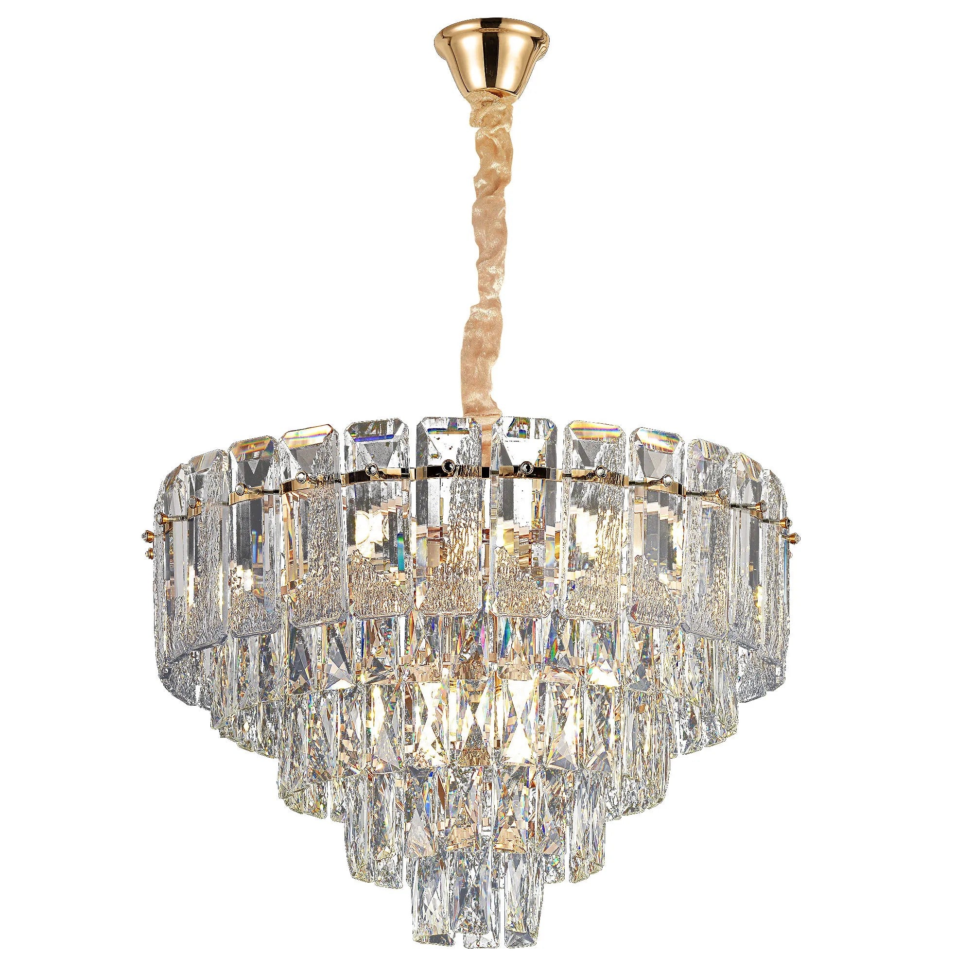 Lampa Wisząca Z Kryształami G056-CP 50cm Złota 1