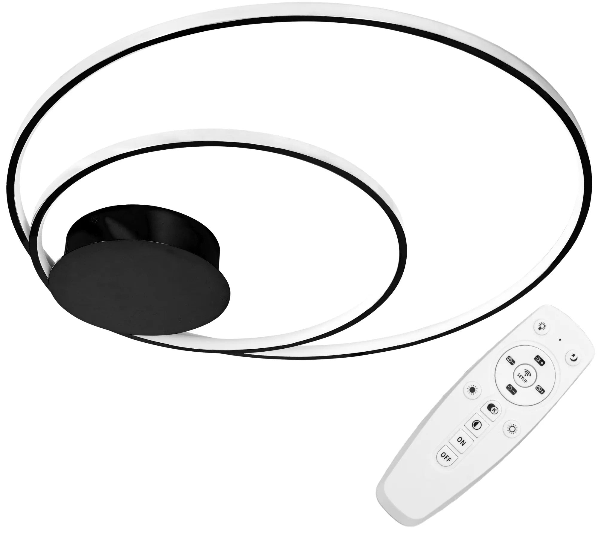 LAMPA SUFITOWA Z PILOTEM PLAFON LED APP802-C Czarna 1