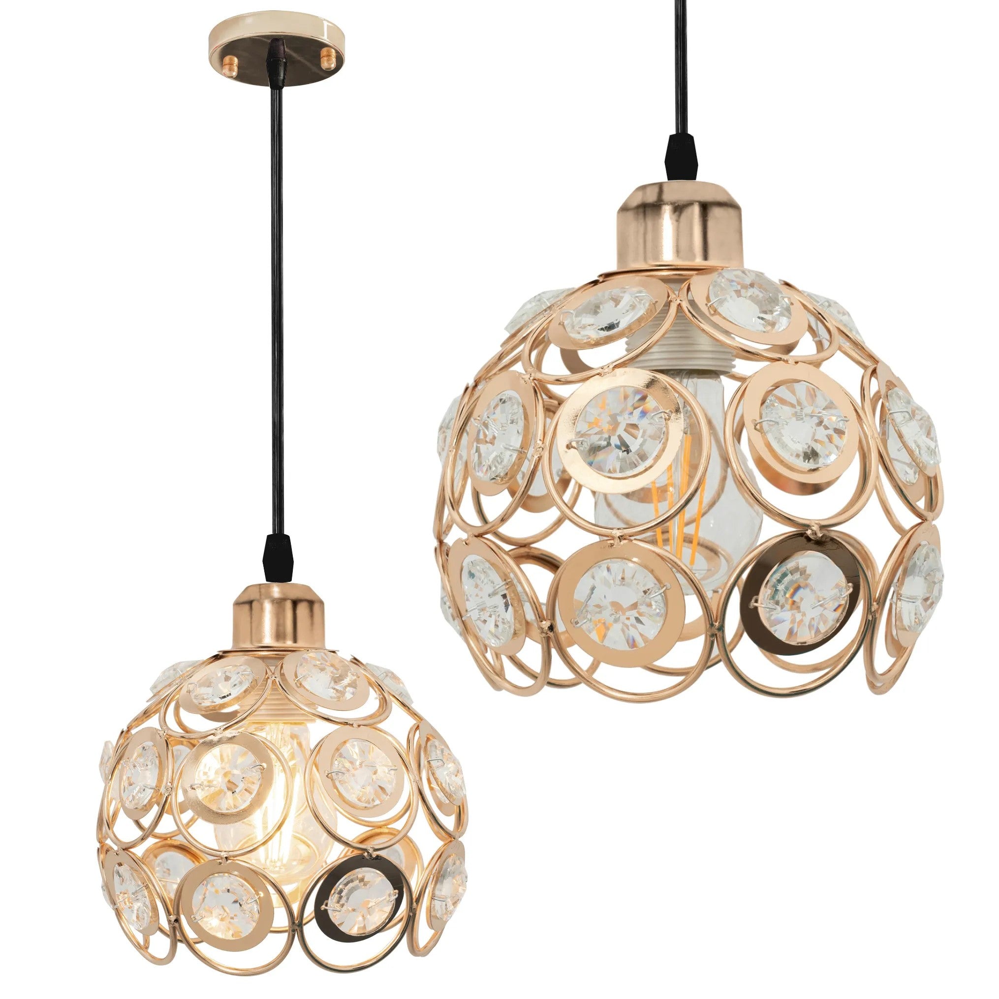LAMPA WISZĄCA SUFITOWA KRYSZTAŁOWAA APP208-1C Złota 1