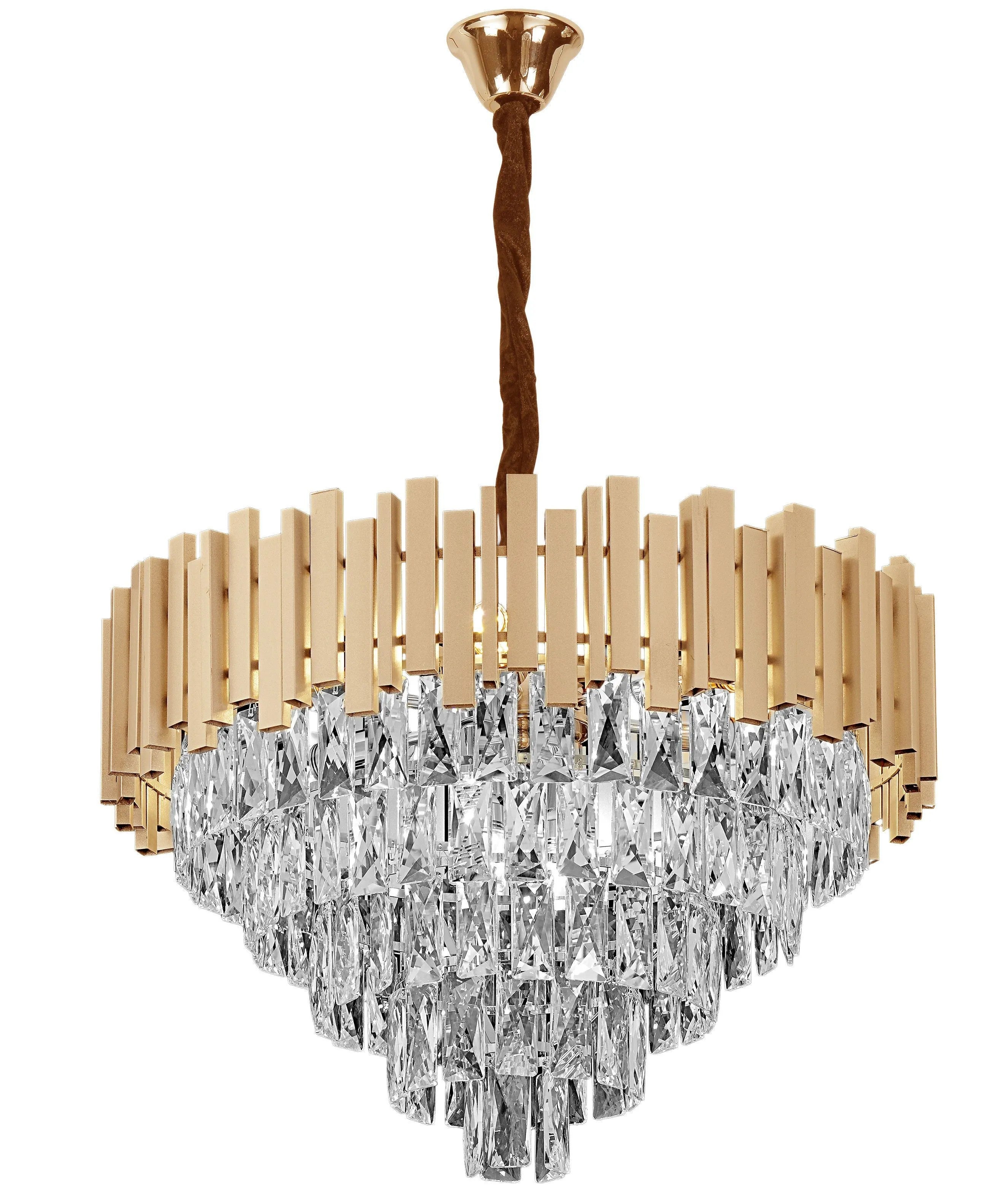 Lampa Wisząca Z Kryształami G053-CP 80CM Złota 1