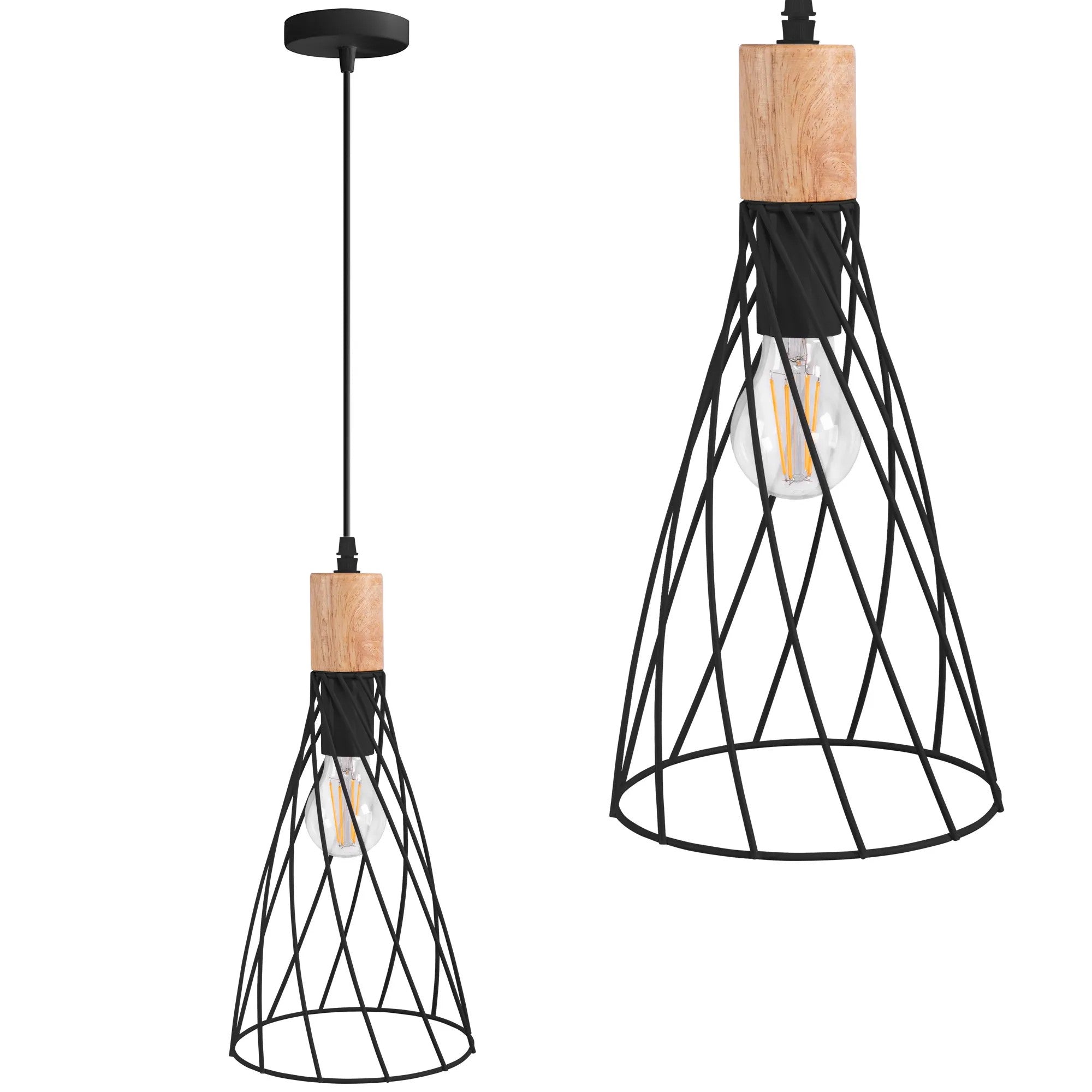 LAMPA SUFITOWA WISZĄCA APP1268-1CP Czarna 1