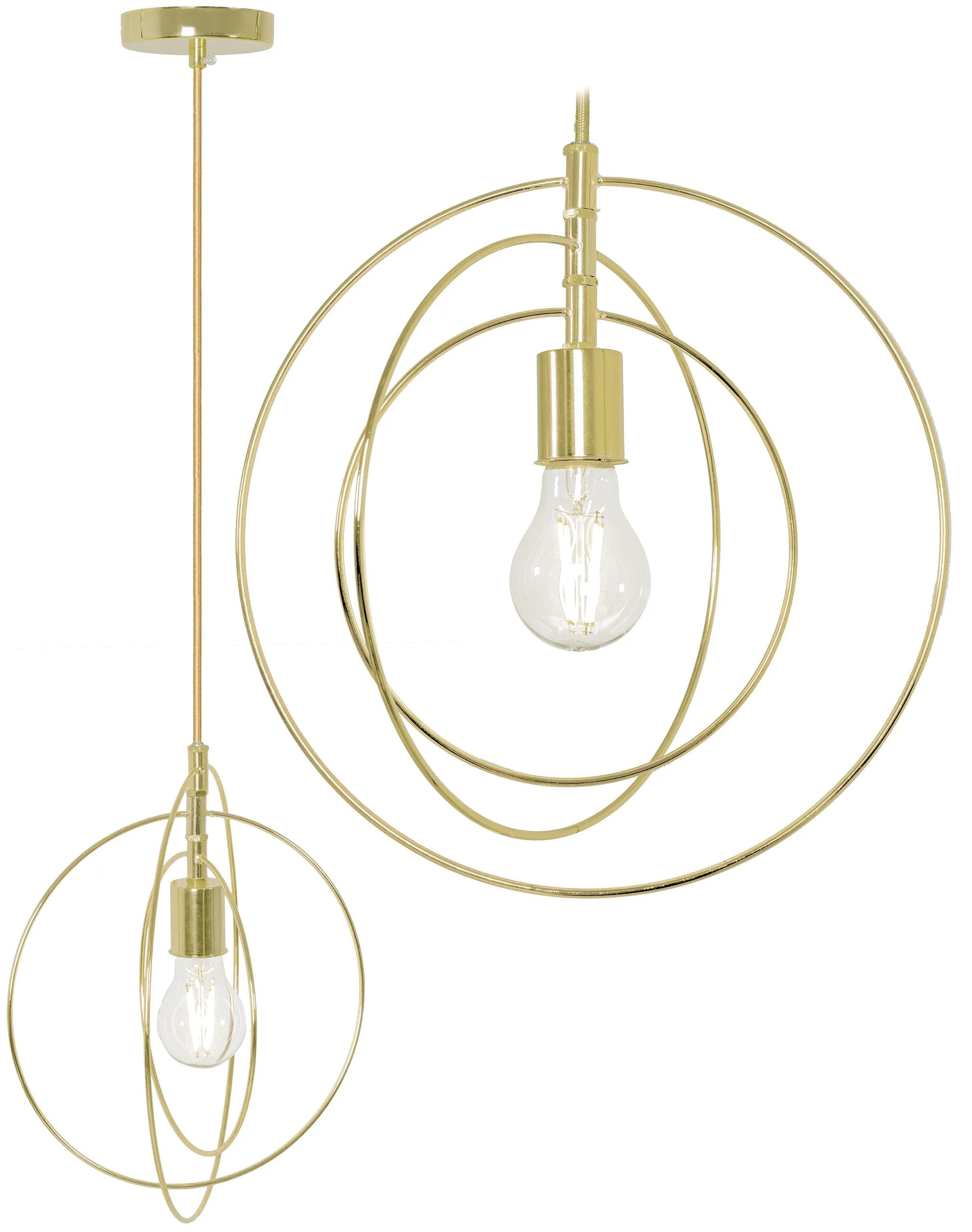 Lampa Sufitowa Metalowa Pierścieniowa APP286-1CP Złota 1