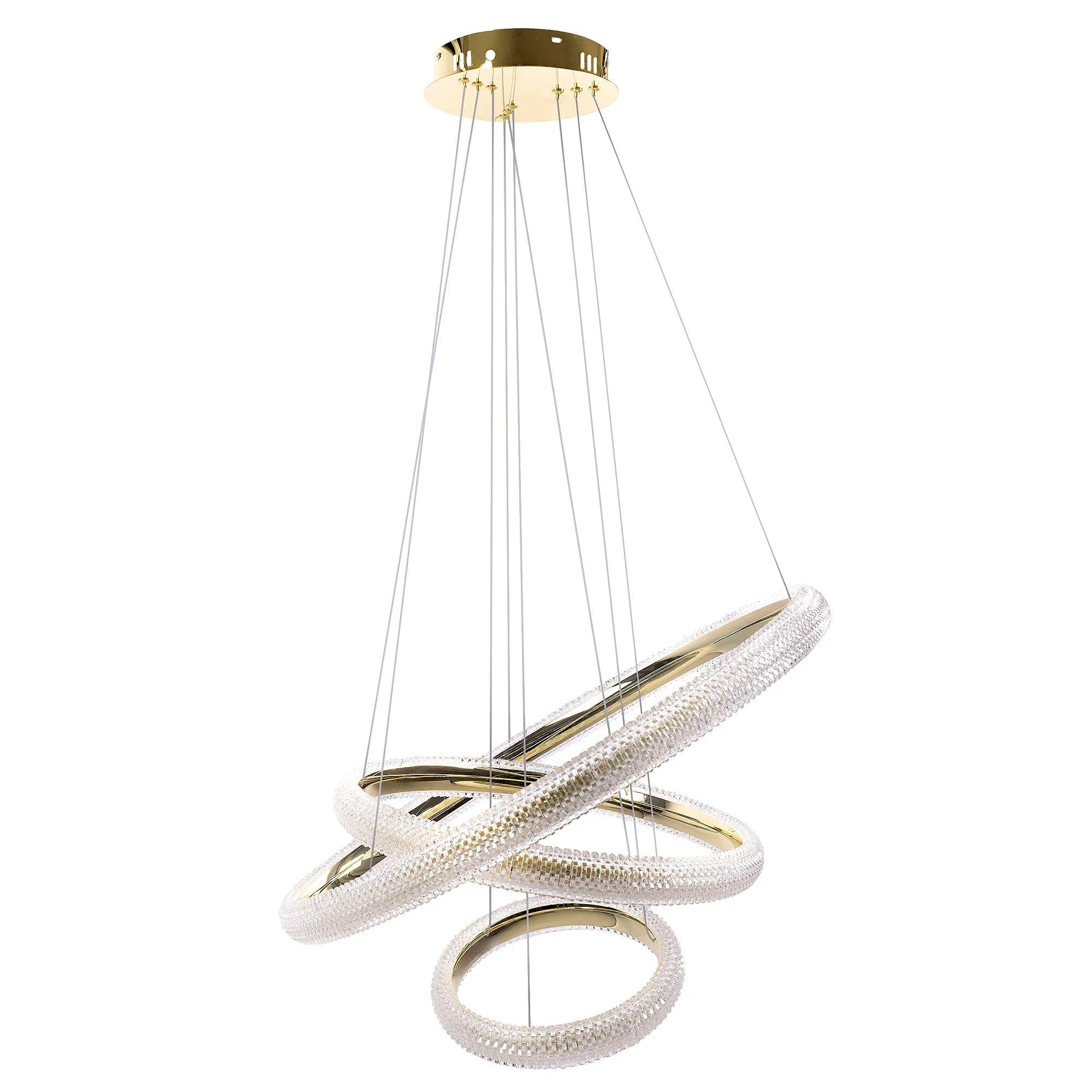 LAMPA SUFITOWA WISZĄCA LED LHJ042-CP3 ZŁOTA 1