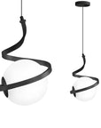 LAMPA WISZĄCA SZKLANA KULA SPIRALA APP1732-1CP CZARNA 1