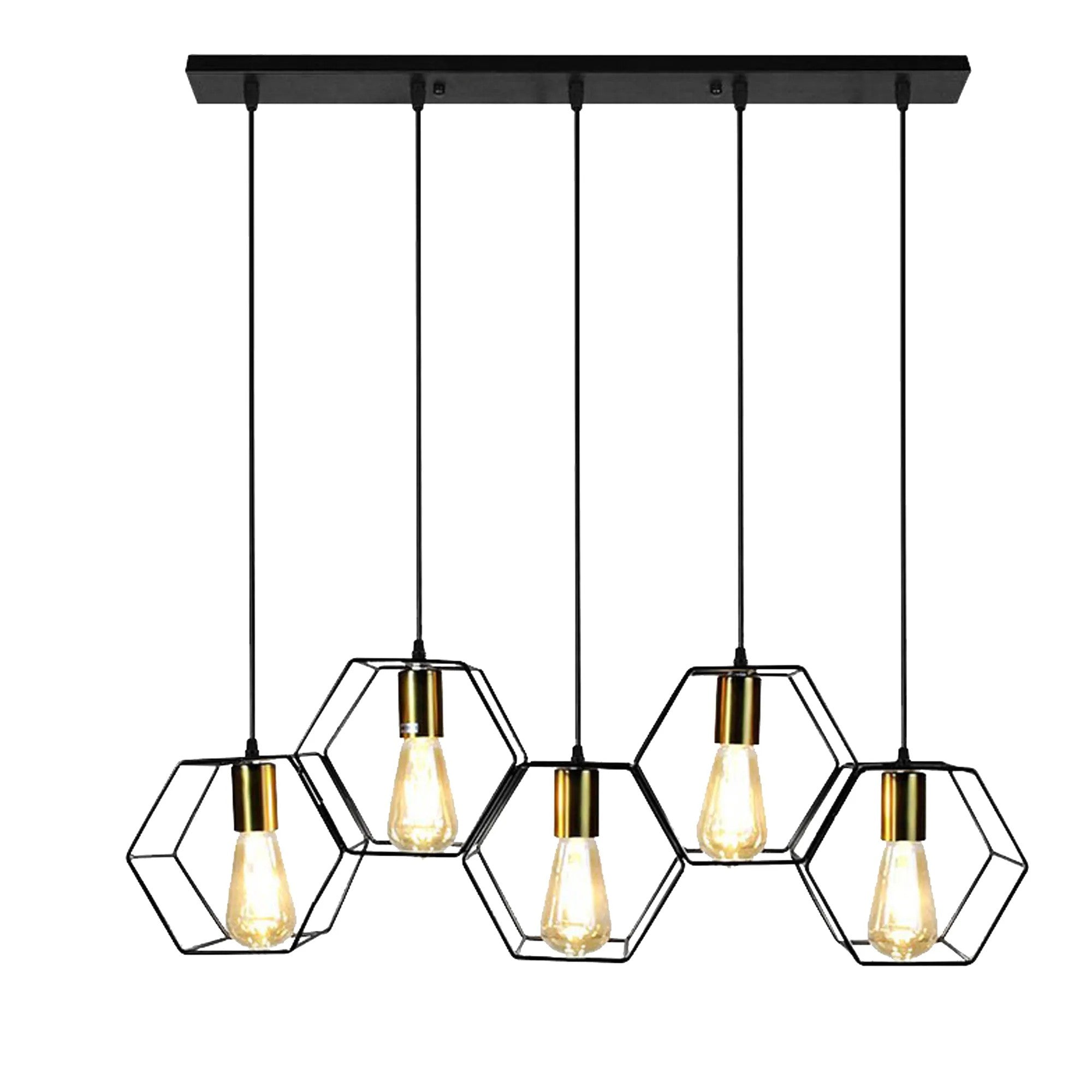 Lampa Wisząca APP1133-5CP Czarno Złota 1