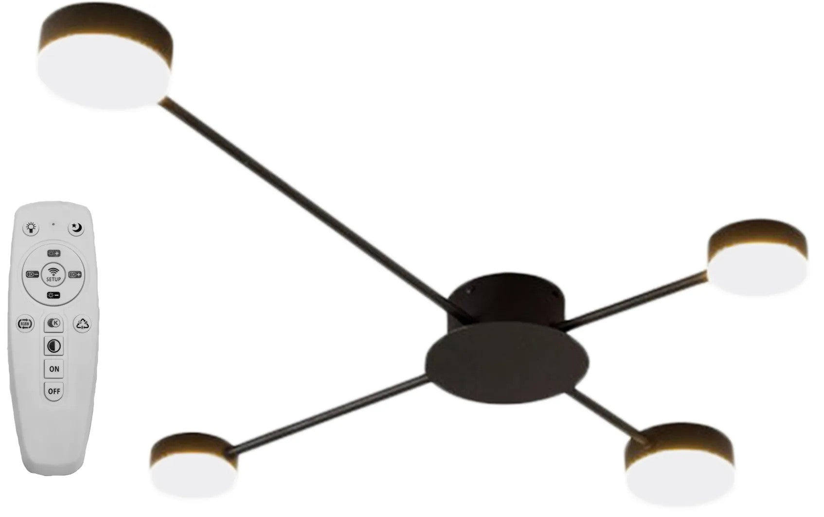 LAMPA SUFITOWA 4-RAMIENNA LED APP519-4C Czarna 1