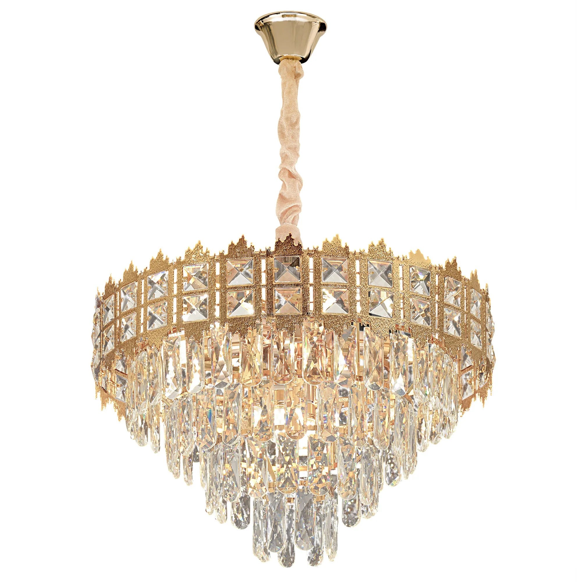 Lampa Wisząca Z Kryształami G049-CP 60CM 1