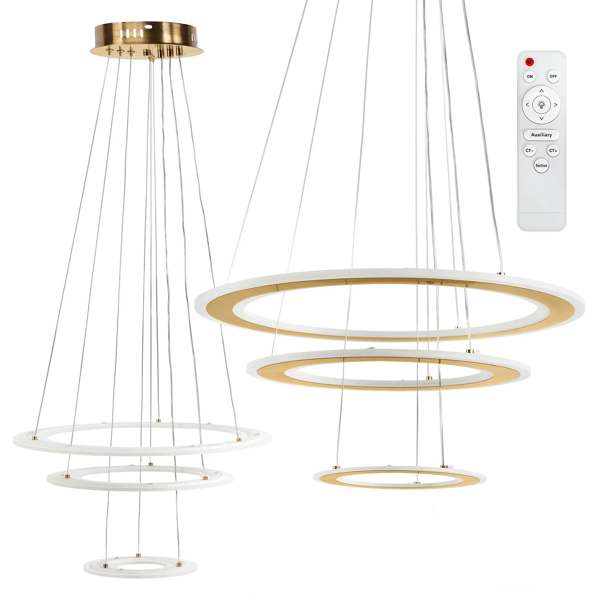 LAMPA SUFITOWA WISZĄCA LED G041-3CP Szczotkowane Złoto 1