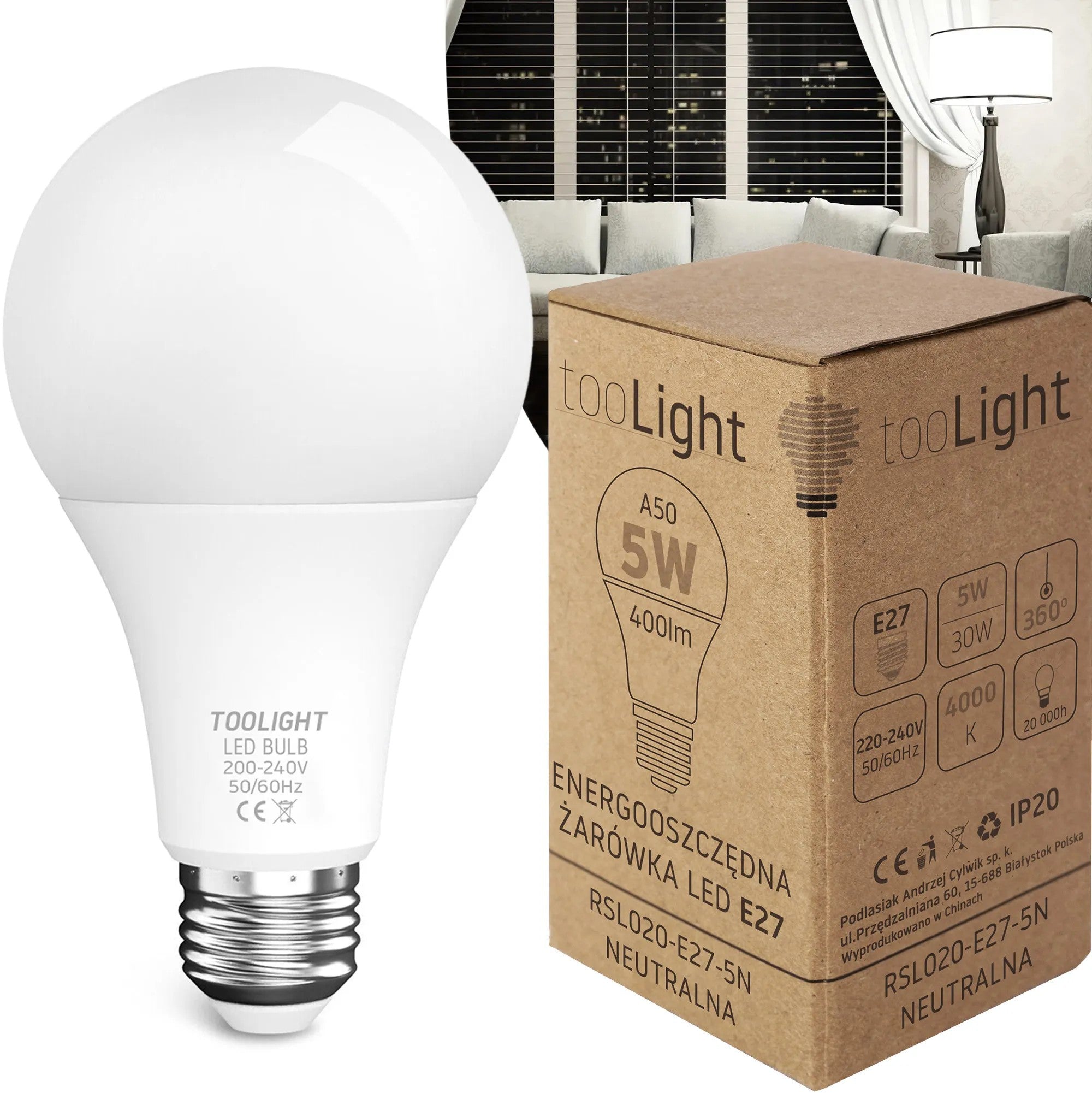 Żarówka LED Neutralna E-27 5W RSL020 1