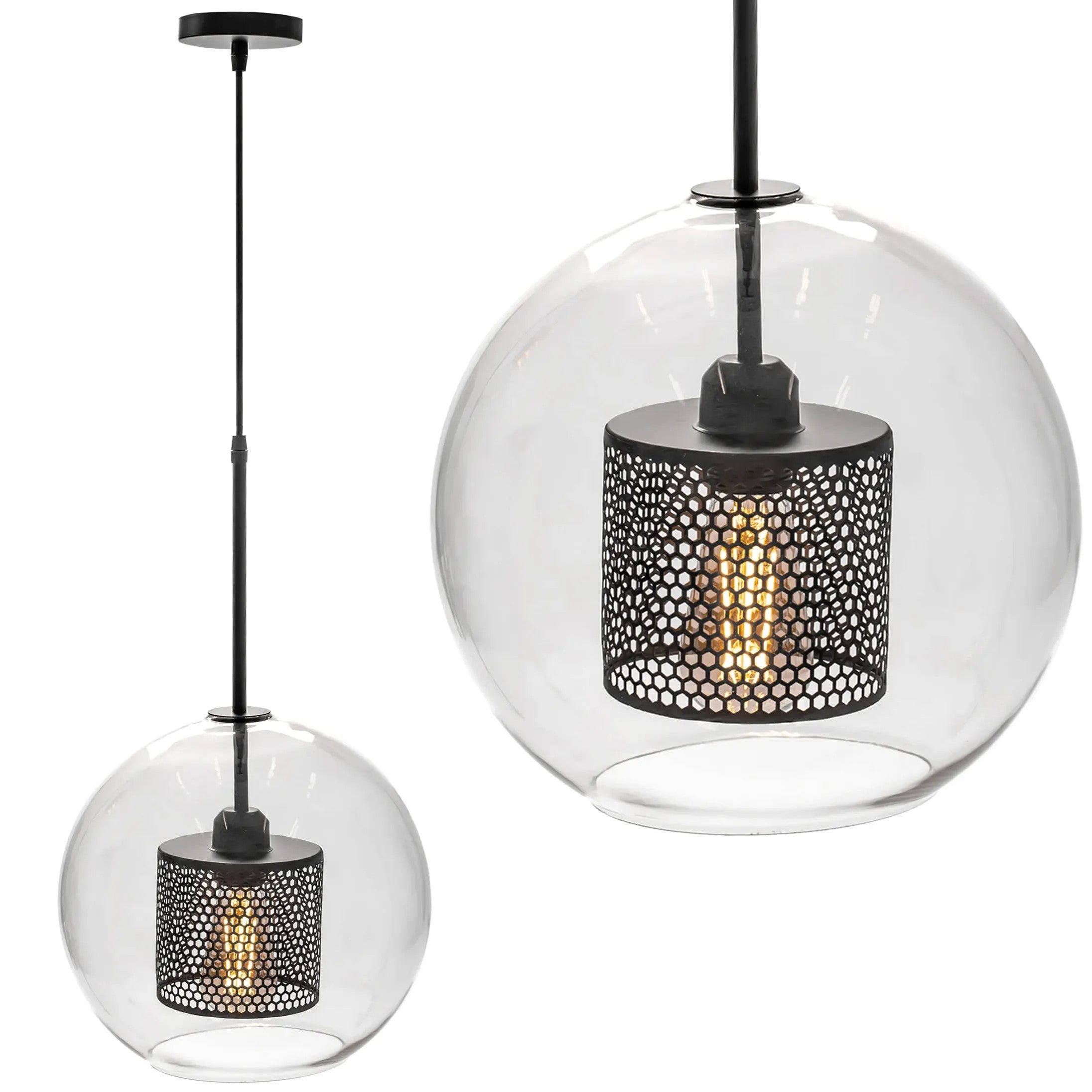 Lampa Wisząca Szklana Loft APP558-1CP 25cm Czarna 1