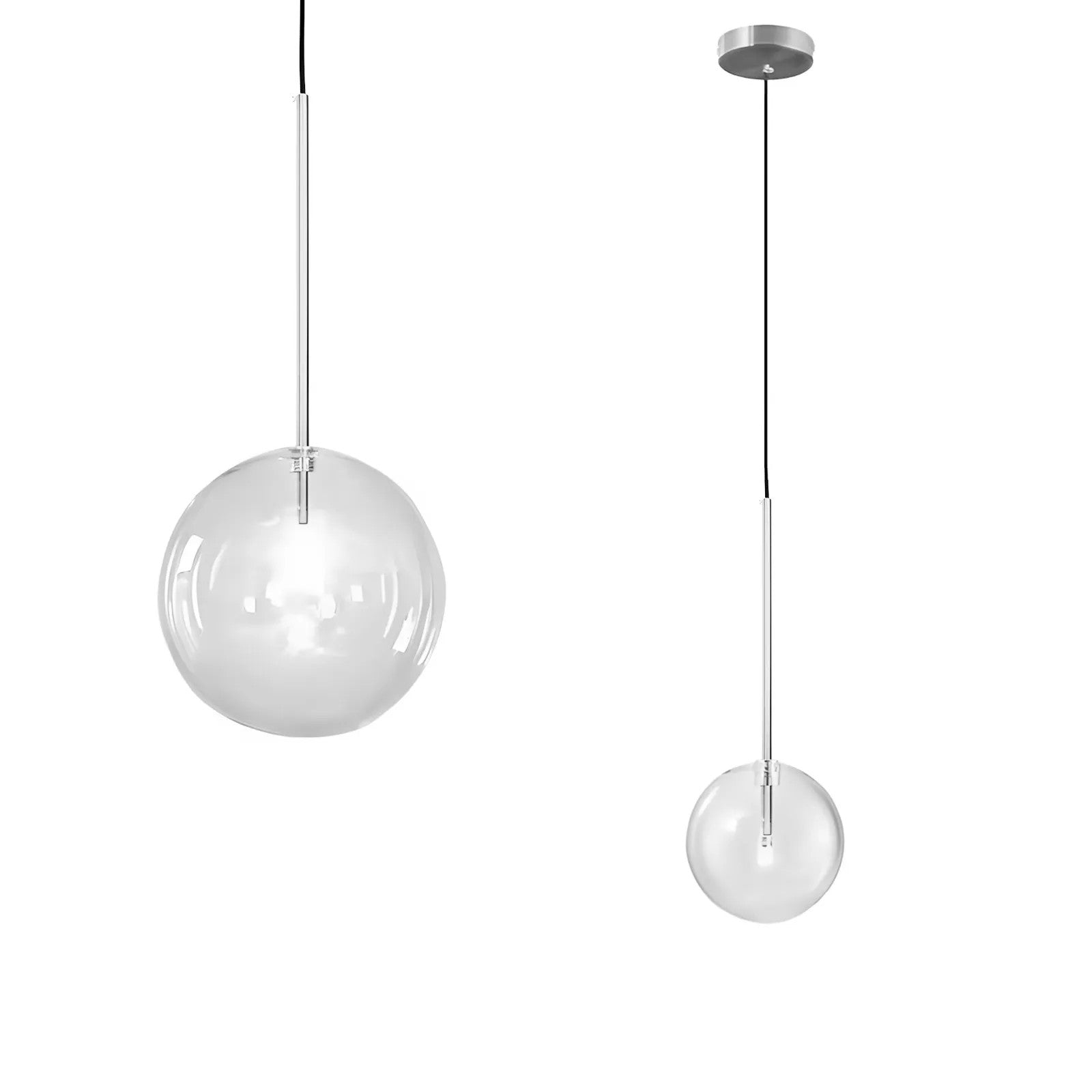Lampa Sufitowa Wisząca Szklana Kula CHROM 20cm APP1684-1CP 1
