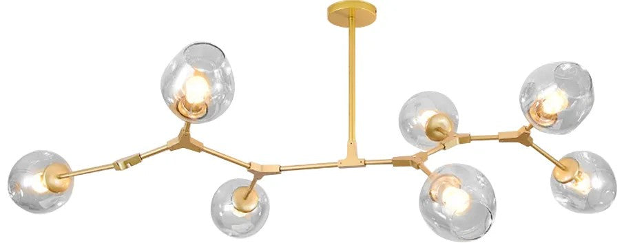 Lampa Wisząca Szklane Kule 7 Ramion APP507-7C Złota 1
