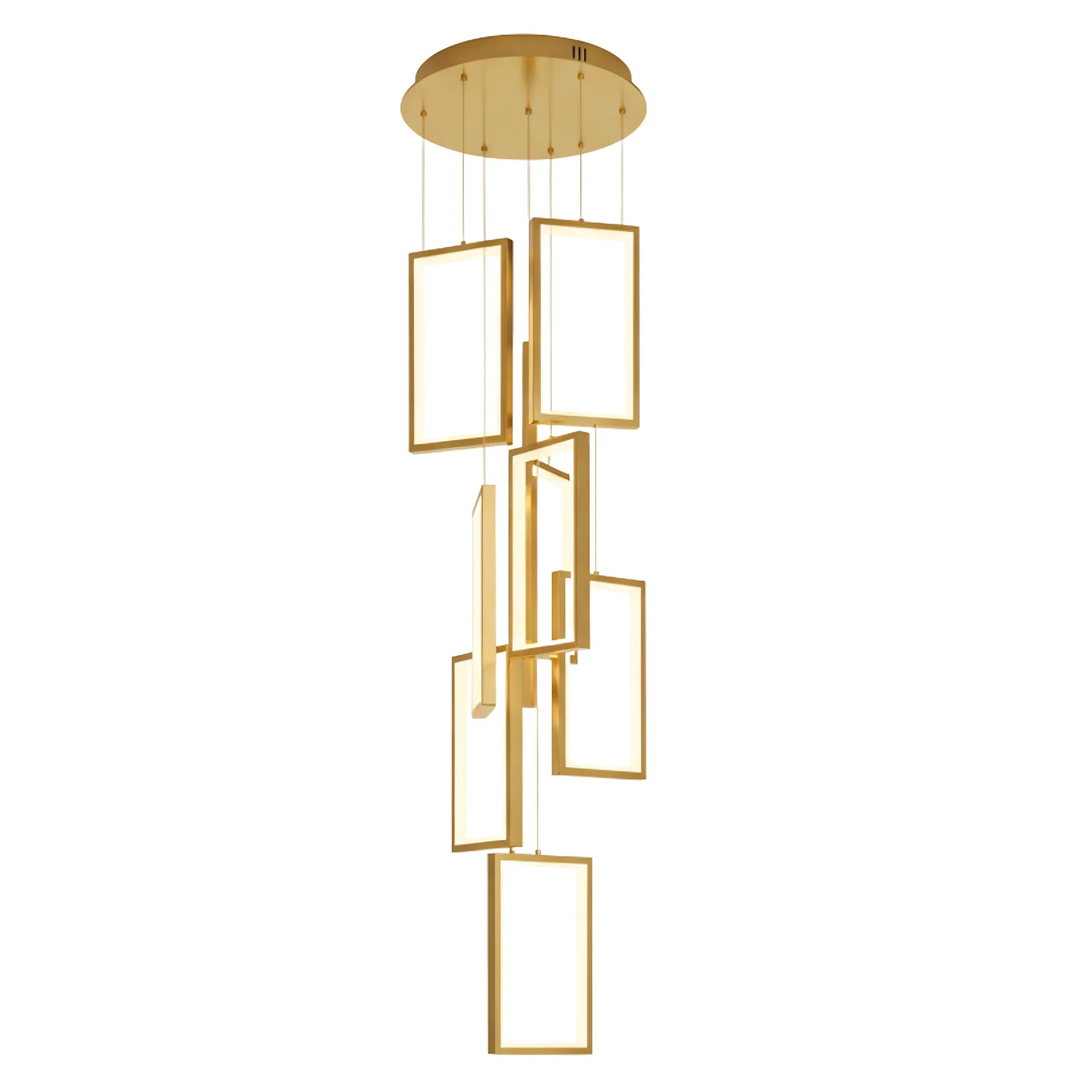 LAMPA SUFITOWA WISZĄCA LED LHJ090-7CP ZŁOTA 1