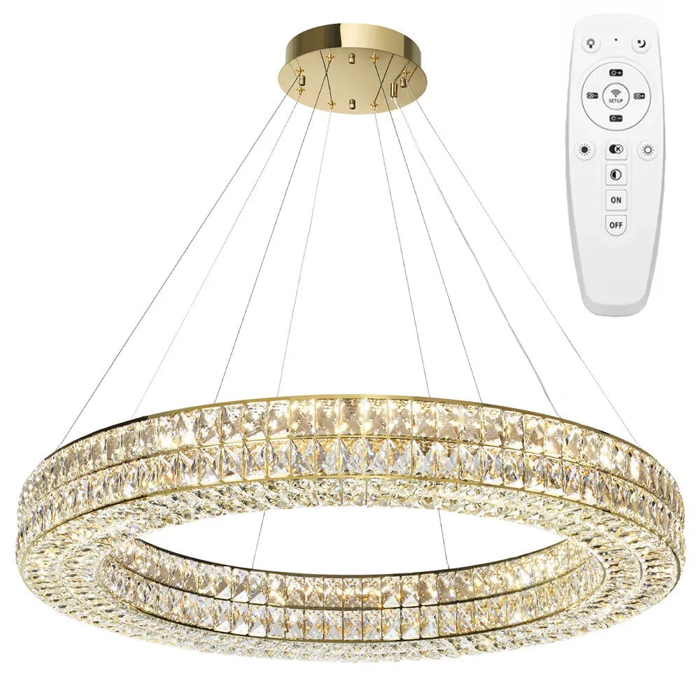 LAMPA SUFITOWA WISZĄCA LED APP1569-CP Gold 80cm 1