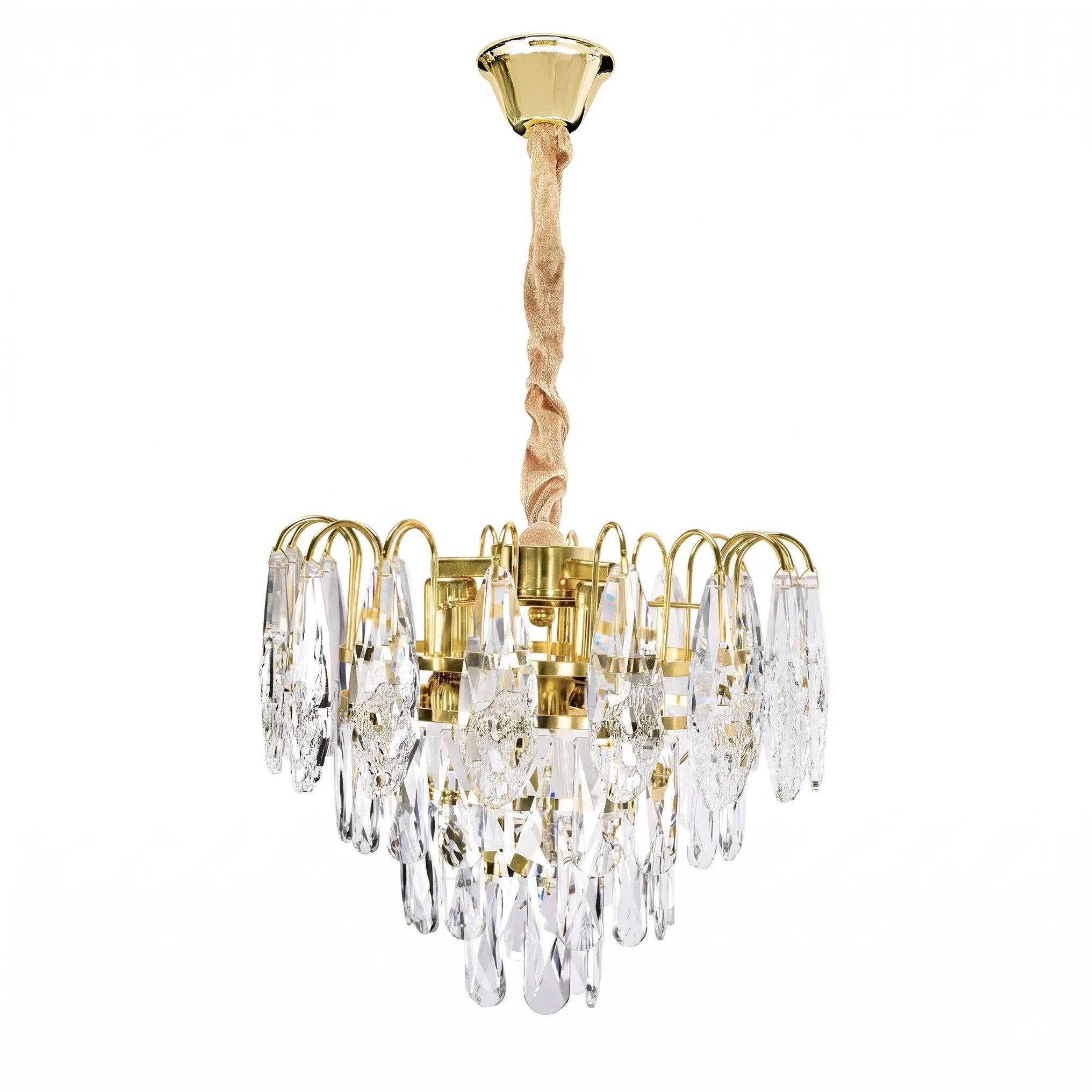 Lampa Wisząca Z Kryształami SWE078-CP 30cm Złota 1